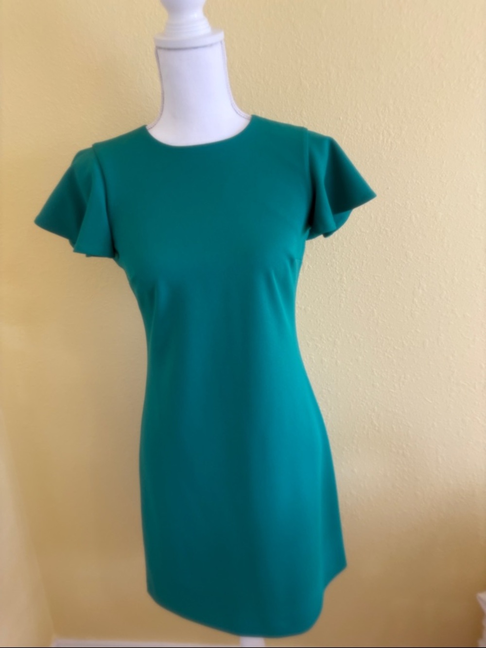 Calvin Klein green Flutter Sleeve Dress